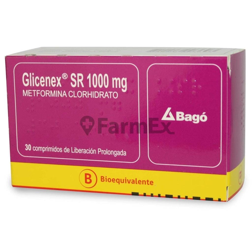 Glicenex SR 1000 mg x 30 comprimidos Farmex-Fonasa-Persistente